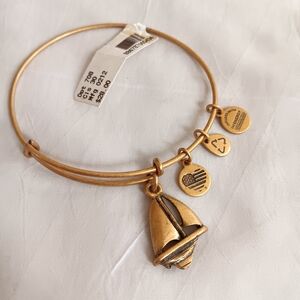 Alex and Ani Sail Boat Gold Charm Bracelet NEW!
